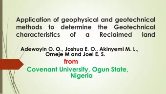 Covenant University, Ogun State,  Nigeria  Content of Presentation  Introduction  Methodology