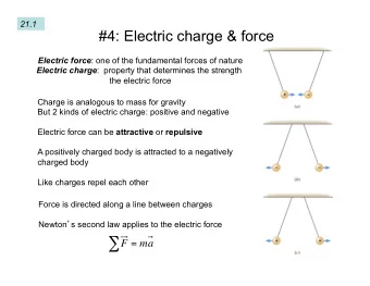 F = ma Electricity and atoms  results from the properties of the electric force  The structure