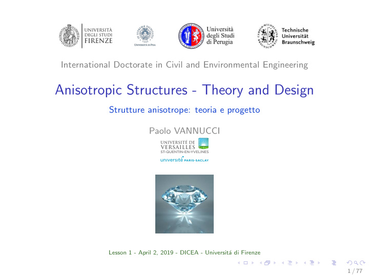 anisotropic structures theory and design
