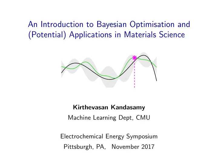 an introduction to bayesian optimisation and potential