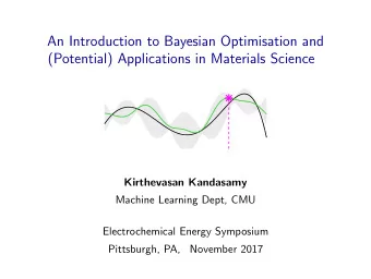 An Introduction to Bayesian Optimisation and  (Potential) Applications in Materials Science