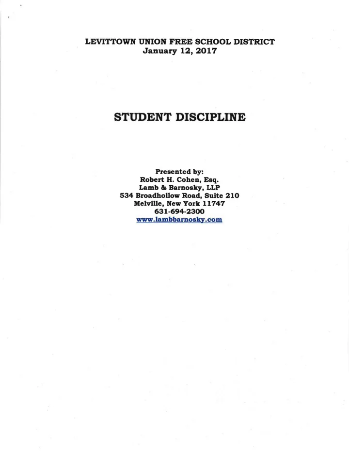 student discipline