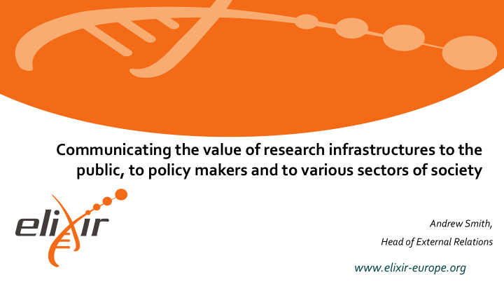 communicating the value of research infrastructures to