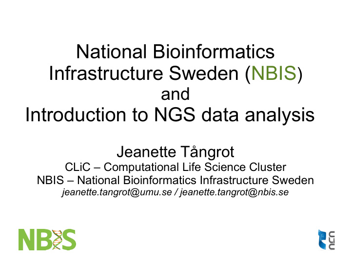 national bioinformatics