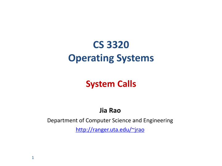 cs 3320 operating systems