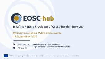 Briefing Paper: Provision of Cross-Border Services  Webinar to Support Public Consultation  15
