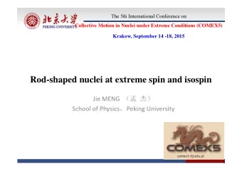 Rod-shaped nuclei at extreme spin and isospin Jie MENG   School of Physics  Peking
