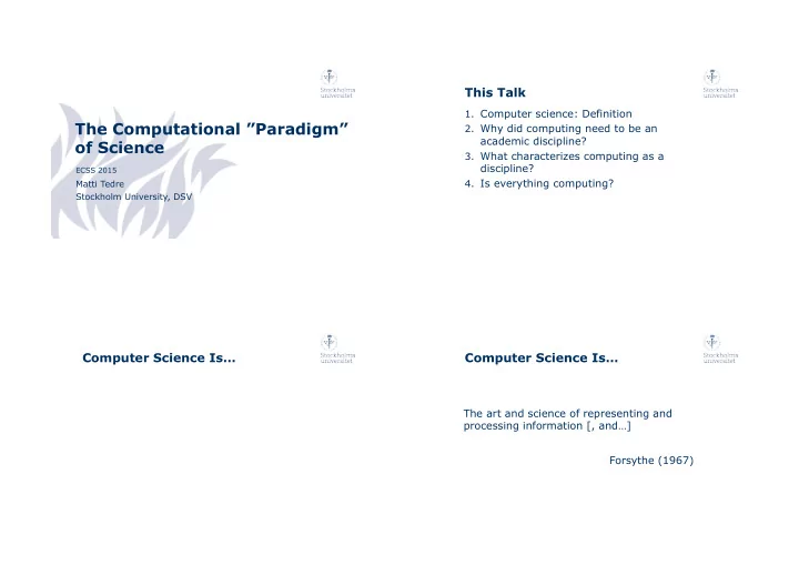 the computational paradigm