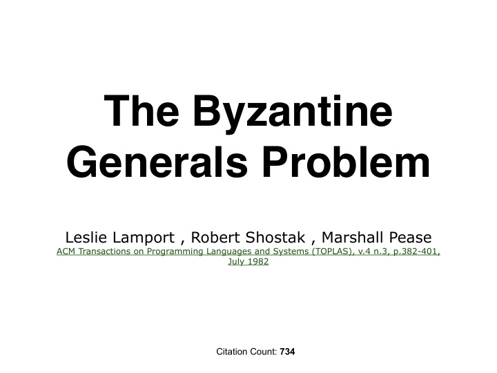 the byzantine generals problem