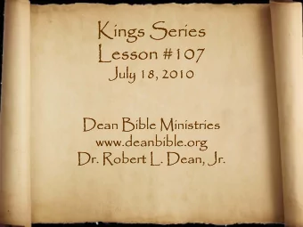 Kings  Kings  Kings Series  Kings Series  Series  Series  Lesson  Lesson #107  #107  July  July 18,
