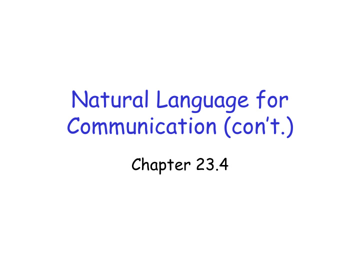 natural language for communication con t