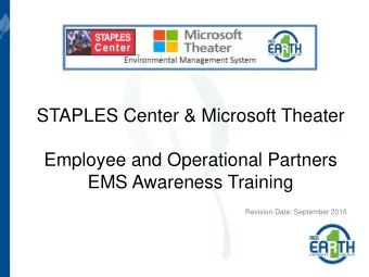 Revision Date: September 2015  Components  1. Environmental Policy and Goals  2. Ecometrics  3.