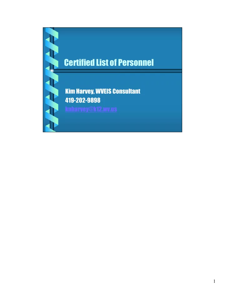 certified list of personnel