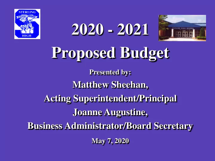 2020 2021 proposed budget