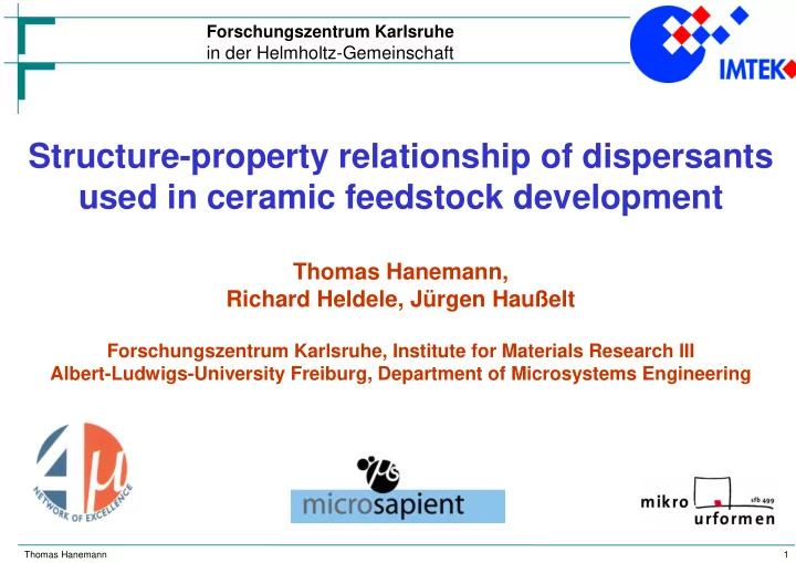 structure property relationship of dispersants used in