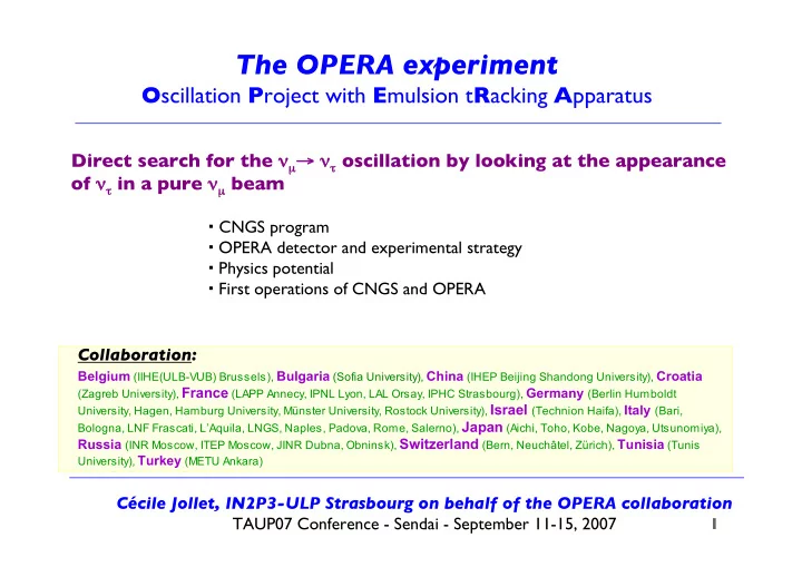 the opera experiment