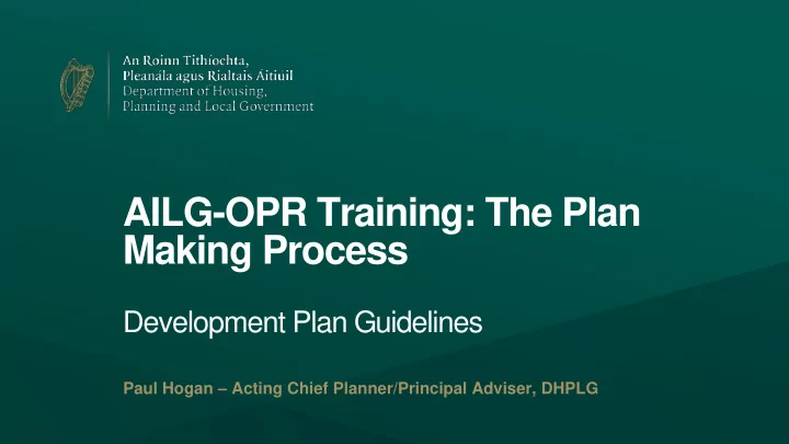 ailg opr training the plan making process