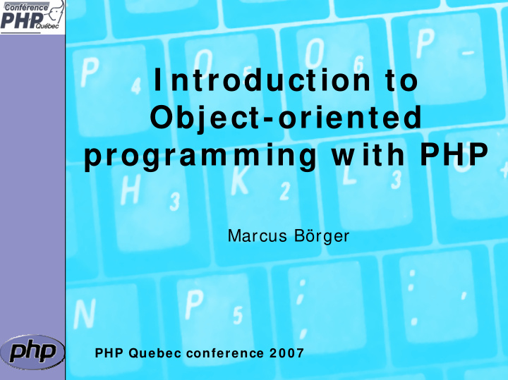 i ntroduction to object oriented program m ing w ith php