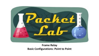 Frame Relay  Basic Configurations: Point to Point  Frame Relay Basic Point to Point Configuration