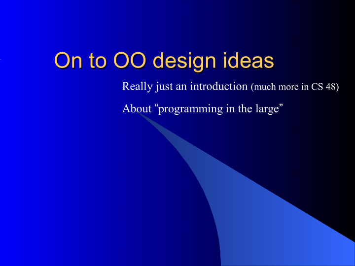 on to oo design ideas