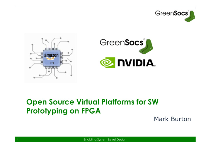open source virtual platforms for sw prototyping on fpga