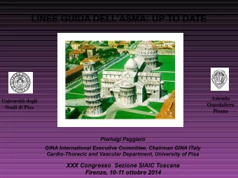 LINEE GUIDA DELLASMA: UP TO DATE  Azienda  Universit degli  Ospedaliera  Studi di Pisa  Pisana