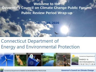Energy and Environmental Protection  Governors Council on Climate Change  Connecticut Department