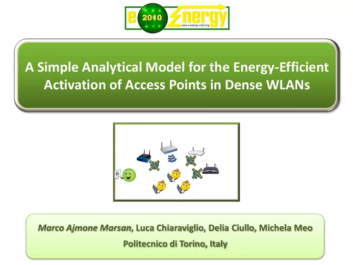 a simple analytical model for the energy efficient