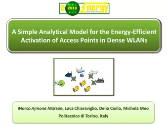 A Simple Analytical Model for the Energy-Efficient  Activation of Access Points in Dense WLANs