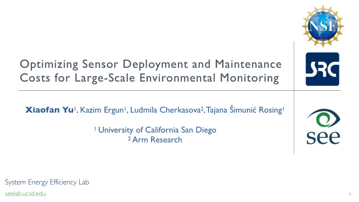 optimizing sensor deployment and maintenance costs for