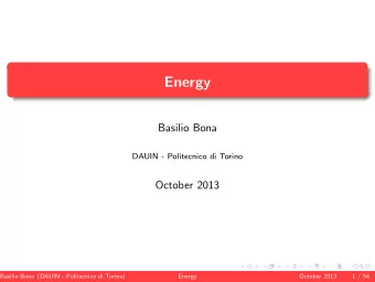 Energy  Basilio Bona  DAUIN - Politecnico di Torino  October 2013  Basilio Bona (DAUIN -