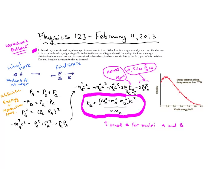 1 in beta decay a neutron decays into a proton and an