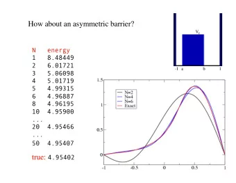 How about an asymmetric barrier?  N   energy  1   8.48449  2   6.01721  3   5.06098  4   5.01719  5
