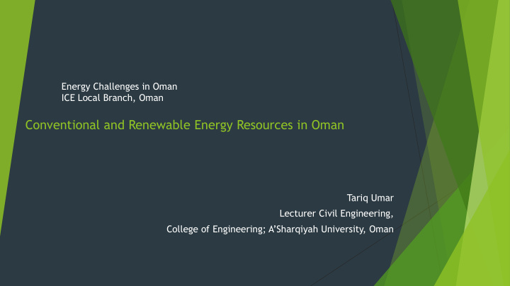ice local branch oman conventional and renewable energy