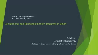 ICE Local Branch, Oman  Conventional and Renewable Energy Resources in Oman  Tariq Umar  Lecturer