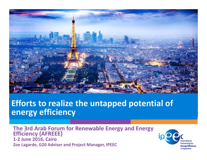 efforts to realize the untapped potential of energy