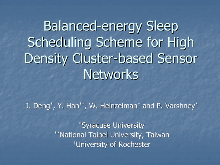balanced energy sleep energy sleep balanced scheduling