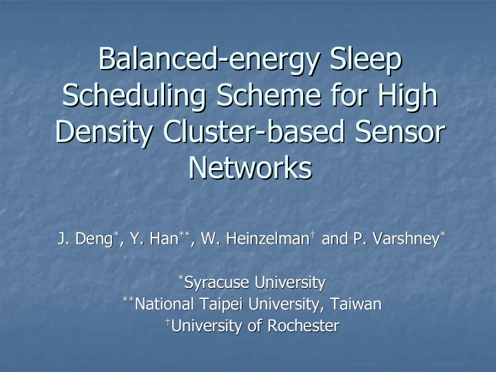 balanced energy sleep energy sleep balanced scheduling