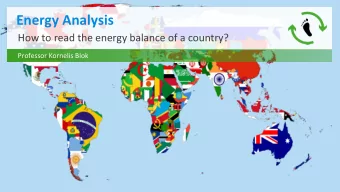 Trinidad &amp; Tobago The  Energy  Balance  of  Trinidad  &amp;  Tobago