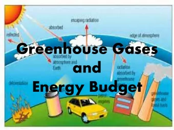 Energy Budget  1  Overarching questions:  What are greenhouse gases?  Where do they come from? How