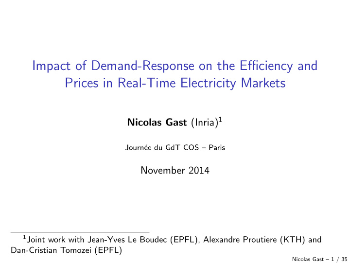 impact of demand response on the efficiency and prices in
