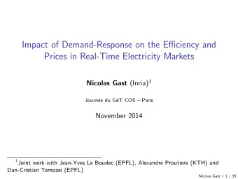 Impact of Demand-Response on the Efficiency and  Prices in Real-Time Electricity Markets Nicolas