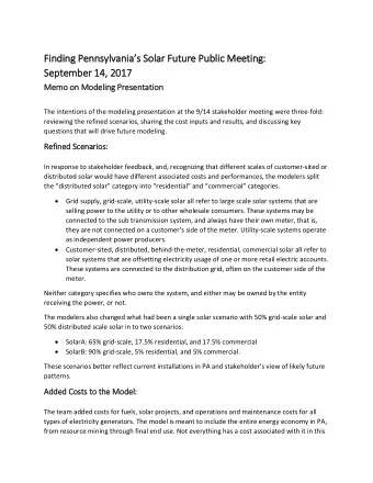 Fi  Findi  ding  ng Penn  nnsylva  vani  nias  s So  Solar Fu  Future Pub  ublic M  Mee