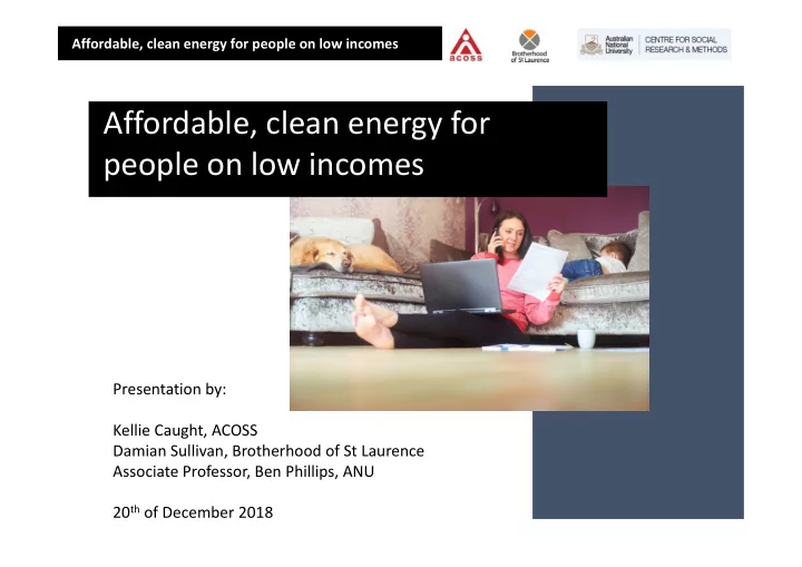 affordable clean energy for people on low incomes