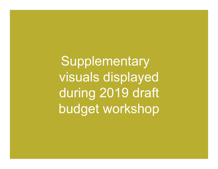 supplementary visuals displayed during 2019 draft budget