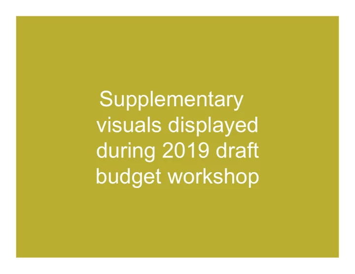 supplementary visuals displayed during 2019 draft budget
