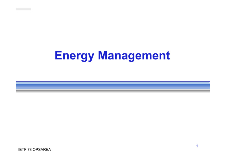 energy management