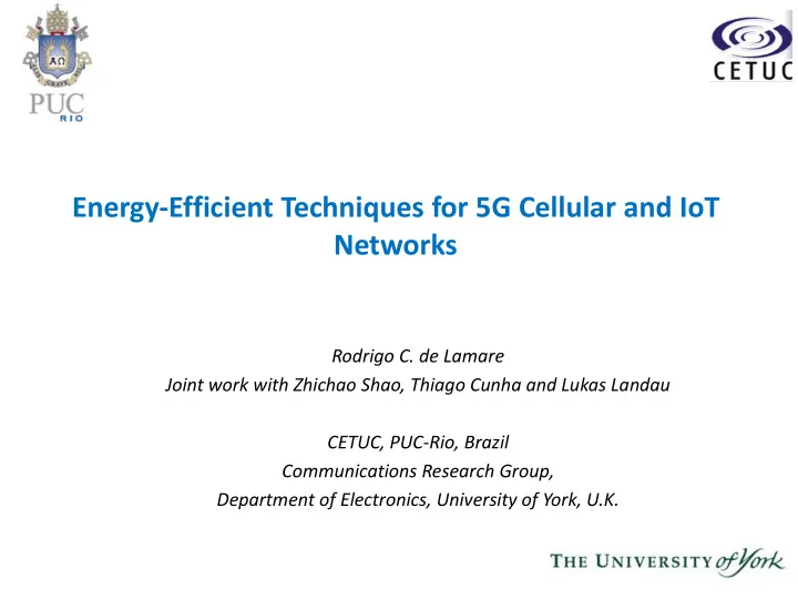 energy efficient techniques for 5g cellular and iot