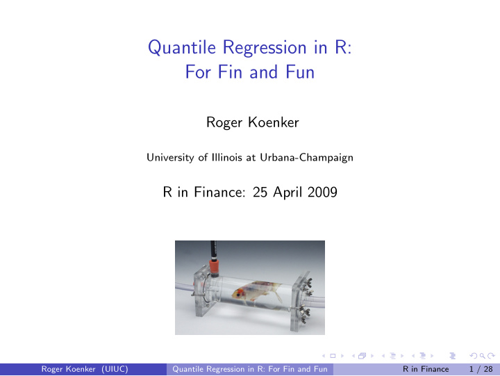 quantile regression in r for fin and fun