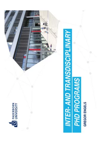 INTER- AND TRANSDISCIPLINARY  PHD PROGRAMS  GREGOR ENGELS  INTER- AND TRANSDISCIPLINARY  PHD